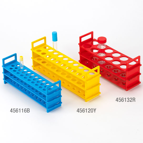 Globe Scientific Tube Stand, Reinforced PP, 13mm, 31-Place, Blue Tube Stand; Test Tube; Tube Rack; 13mm; 31 Place; ; ;
